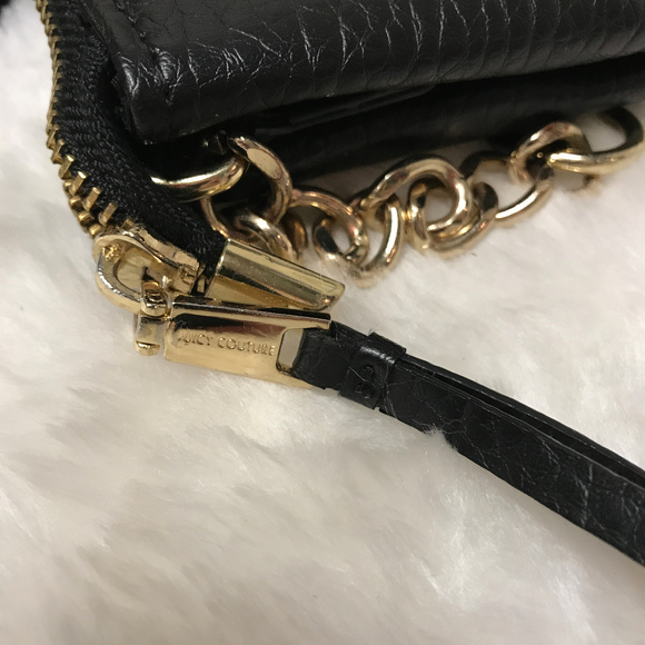 Juicy Couture black purse crossbody goldtone chains leather - Picture 8 of 8
